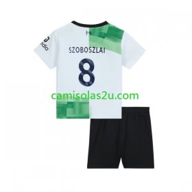 Camisolas de futebol Liverpool Dominik Szoboszlai 8 Criança Equipamento Alternativa 2023 Manga Curta